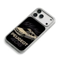 Peugeot 406 taxi with flame prints iPhone 17 Pro Max Electroplated Silver Case2