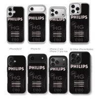 Philips HG E180 retro general stamp Chris Brown Phone Case Black Electroplated Silver For Iphone 11 To 17