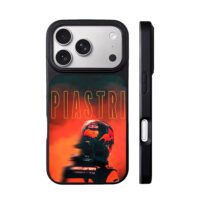 Piastri McLaren F1 helmet fire art iPhone 17 Pro Max Black Case