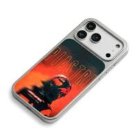 Piastri McLaren F1 helmet fire art iPhone 17 Pro Max Electroplated Silver Case2