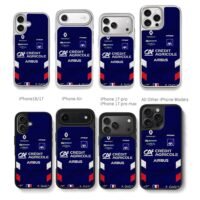 Pierre Gasly blue F1 sponsor livery Chris Brown Phone Case Black Electroplated Silver For Iphone 11 To 17