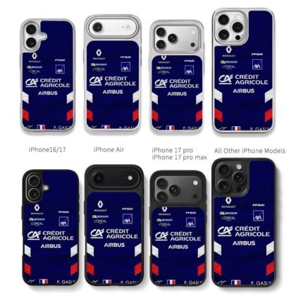 Pierre Gasly blue F1 sponsor livery Chris Brown Phone Case Black Electroplated Silver For Iphone 11 To 17