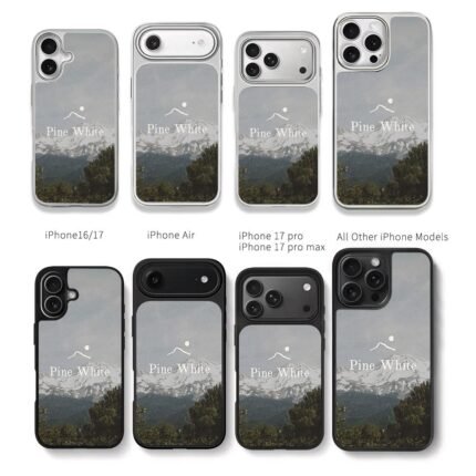 Pine White hiker logo mountain forest Chris Brown Phone Case Black Electroplated Silver For Iphone 11 To 17