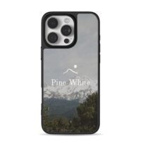 Pine White hiker logo mountain forest Phone Case for iPhone 11-17 & Samsung Galaxy S24-S26