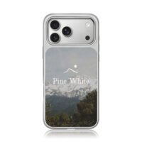 Pine White hiker logo mountain forest iPhone 17 Pro Max Electroplated Silver Case1