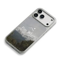 Pine White hiker logo mountain forest iPhone 17 Pro Max Electroplated Silver Case2