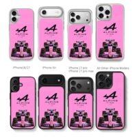 Pink Alpine F1 BWT Race Car Chris Brown Phone Case Black Electroplated Silver For Iphone 11 To 17