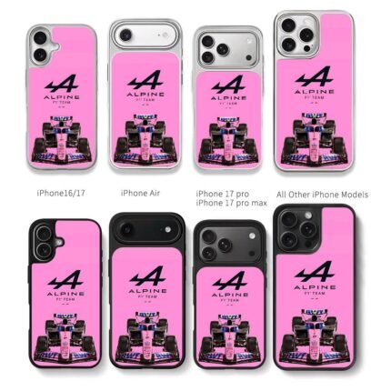 Pink Alpine F1 BWT Race Car Chris Brown Phone Case Black Electroplated Silver For Iphone 11 To 17