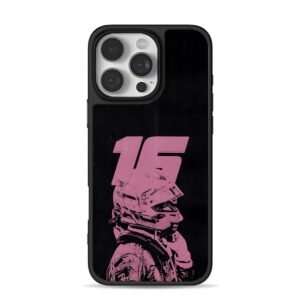 Pink F1 No16 racing helmet art Phone Case for iPhone 11-17 & Samsung Galaxy S24-S26