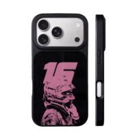 Pink F1 No16 racing helmet art iPhone 17 Pro Max Black Case