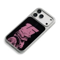 Pink F1 No16 racing helmet art iPhone 17 Pro Max Electroplated Silver Case2