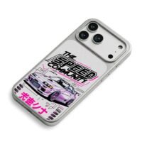 Pink JDM race car Speed Community iPhone 17 Pro Max Electroplated Silver Case2
