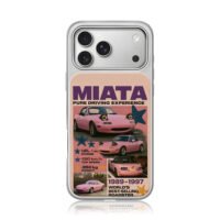 Pink Mazda Miata roadster poster iPhone 17 Pro Max Electroplated Silver Case1