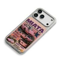 Pink Mazda Miata roadster poster iPhone 17 Pro Max Electroplated Silver Case2