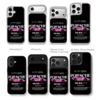 Pink Porsche 911 RS drift race car Chris Brown Phone Case Black Electroplated Silver For Iphone 11 To 17