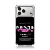 Pink Porsche 911 RS drift race car iPhone 17 Pro Max Electroplated Silver Case1