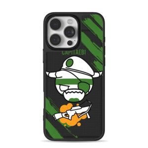 Pirate cartoon gun green splat iPhone 16 Pro Max Black Case