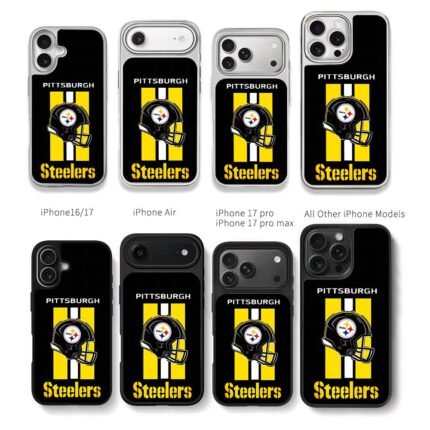 Pittsburgh Steelers helmet logo Chris Brown Phone Case Black Electroplated Silver For Iphone 11 To 17