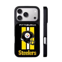 Pittsburgh Steelers helmet logo iPhone 17 Pro Max Black Case