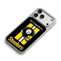 Pittsburgh Steelers helmet logo iPhone 17 Pro Max Electroplated Silver Case2