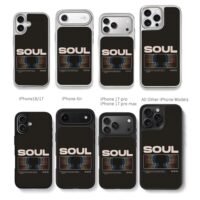 Pixar Soul glitch dual face print Chris Brown Phone Case Black Electroplated Silver For Iphone 11 To 17