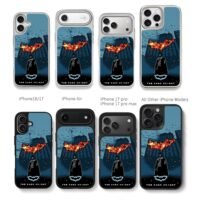 Pixel art Batman burning bat signal Chris Brown Phone Case Black Electroplated Silver For Iphone 11 To 17