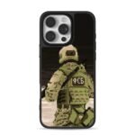Pixel art FSB tactical camo soldier Phone Case for iPhone 11-17 & Samsung Galaxy S24-S26