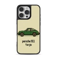 Pixel art green Porsche 911 Targa iPhone 16 Pro Max Black Case