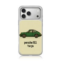Pixel art green Porsche 911 Targa iPhone 17 Pro Max Electroplated Silver Case1