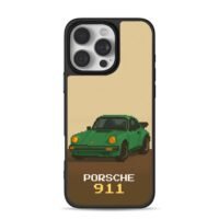 Pixel art green vintage Porsche 911 iPhone 16 Pro Max Black Case