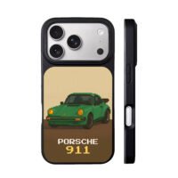 Pixel art green vintage Porsche 911 iPhone 17 Pro Max Black Case