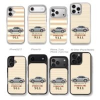 Pixel art Porsche 911 996 Carrera 4 Chris Brown Phone Case Black Electroplated Silver For Iphone 11 To 17