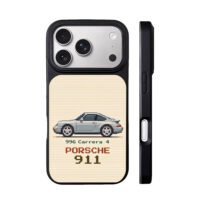 Pixel art Porsche 911 996 Carrera 4 iPhone 17 Pro Max Black Case