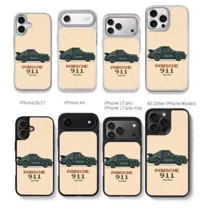 Pixel art Porsche 911 turbo print Chris Brown Phone Case Black Electroplated Silver For Iphone 11 To 17