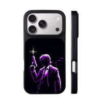 Pixel art purple hitman firing gun Phone Case for iPhone 11-17 & Samsung Galaxy S24-S26 - Image 3
