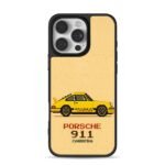 Pixel art yellow Porsche911 Carrera iPhone 16 Pro Max Black Case