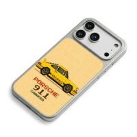 Pixel art yellow Porsche911 Carrera iPhone 17 Pro Max Electroplated Silver Case2