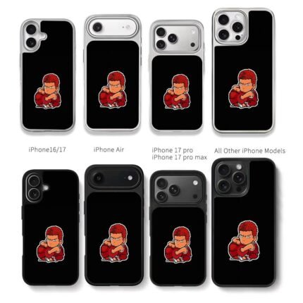 Pixel Sakuragi hugging basketball Chris Brown Phone Case Black Electroplated Silver For Iphone 11 To 17