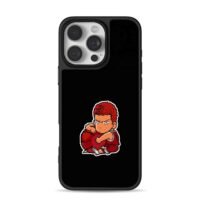 Pixel Sakuragi hugging basketball iPhone 16 Pro Max Black Case