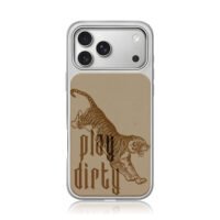 Play dirty roaring tiger art iPhone 17 Pro Max Electroplated Silver Case1