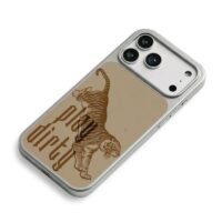 Play dirty roaring tiger art iPhone 17 Pro Max Electroplated Silver Case2
