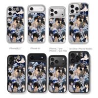 Play It Cool Guys blue collage Chris Brown Phone Case Black Electroplated Silver For Iphone 11 To 17