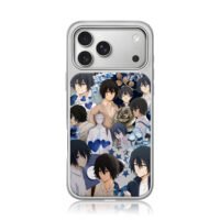 Play It Cool Guys blue collage iPhone 17 Pro Max Electroplated Silver Case1