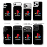 PlayStation logo red P multicolor Chris Brown Phone Case Black Electroplated Silver For Iphone 11 To 17