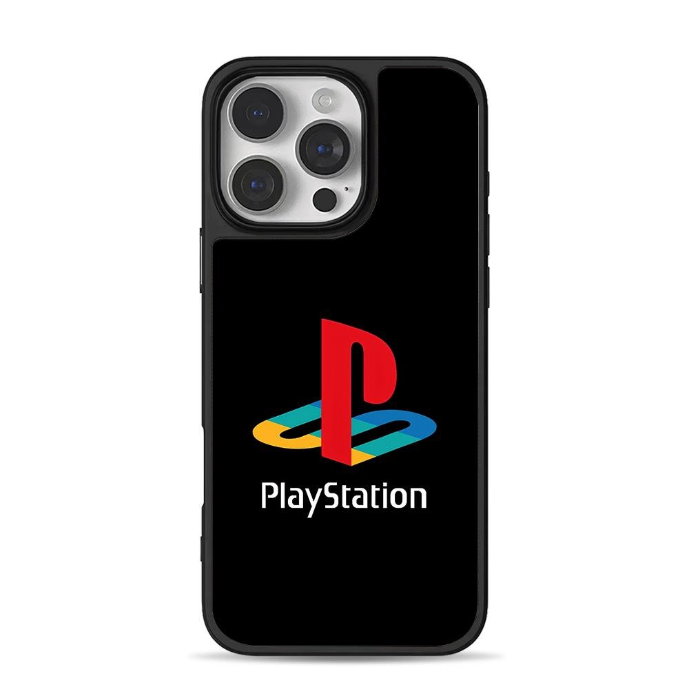 PlayStation logo red P multicolor iPhone 16 Pro Max Black Case PlayStation logo red P multicolor iPhone 16 Pro Max Black Case