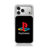 PlayStation logo red P multicolor iPhone 17 Pro Max Electroplated Silver Case1