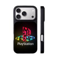 PlayStation logo with game figures iPhone 17 Pro Max Black Case