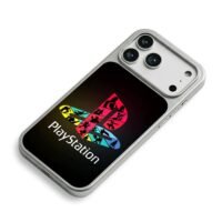 PlayStation logo with game figures iPhone 17 Pro Max Electroplated Silver Case2