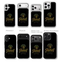 Poatan Pereira moai headdress Chris Brown Phone Case Black Electroplated Silver For Iphone 11 To 17