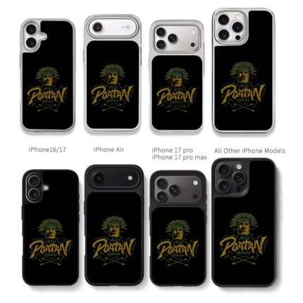 Poatan Pereira moai headdress Chris Brown Phone Case Black Electroplated Silver For Iphone 11 To 17